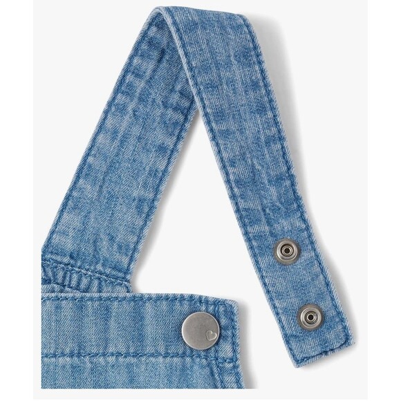 The Childrens Place 4T Denim Ruffle Overalls Dress Snap Straps Girls Toddler - Picture 5 of 6